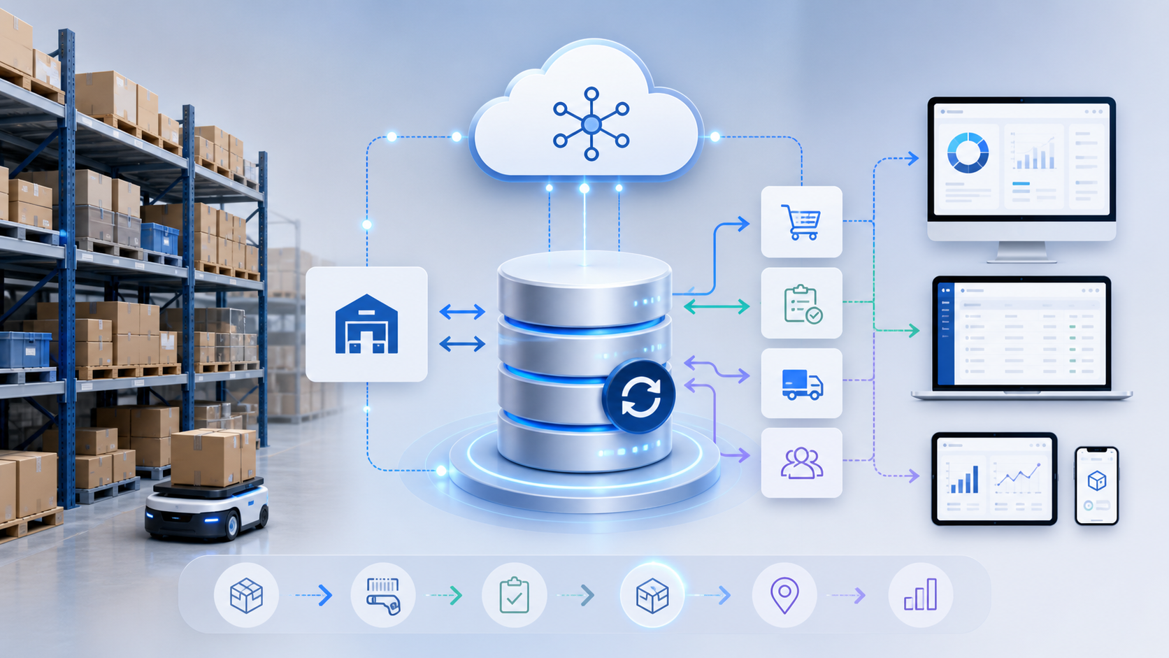 Inventory record to B2B stock exchange workflow overview.